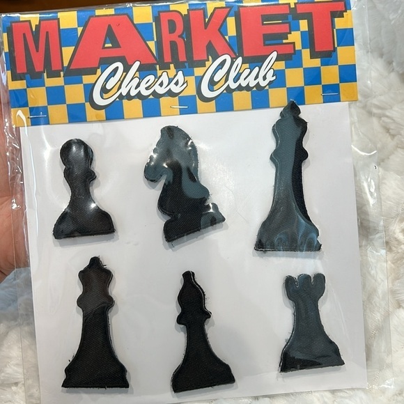 Market chess club Velcro patches black six piece new in packaging - Picture 2 of 4